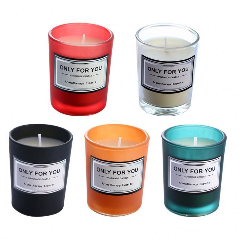 Cheap multi color glass small volume aromatherapy candles Natural soy wax private label customized Scented Candles