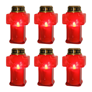 Wholesale WaterProof Battery operated  Led Cemetery candle LED Flameless cross led grave candle Light