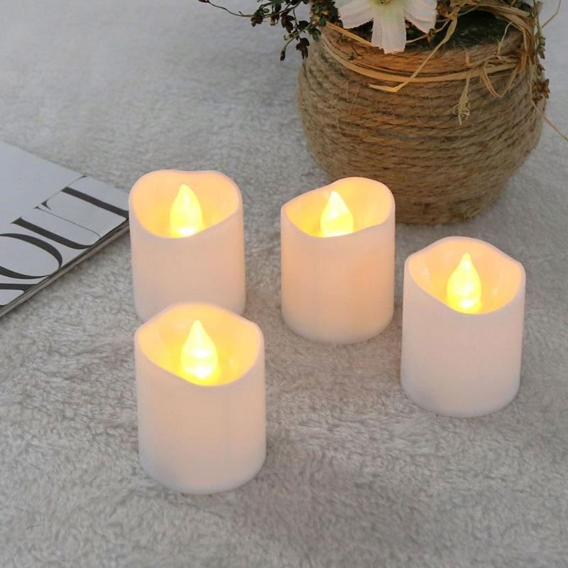 12pcs set CR2450 LED Candle Light Wavy Mouth LED Flameless Candle Christmas small LED  tea candles whit Remote Control