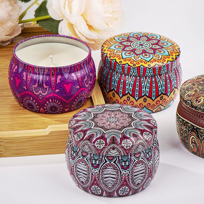 Hot style aromatherapy Candles Natural Soy Wax Scent Candle Gift Set Tin can Scented Candles