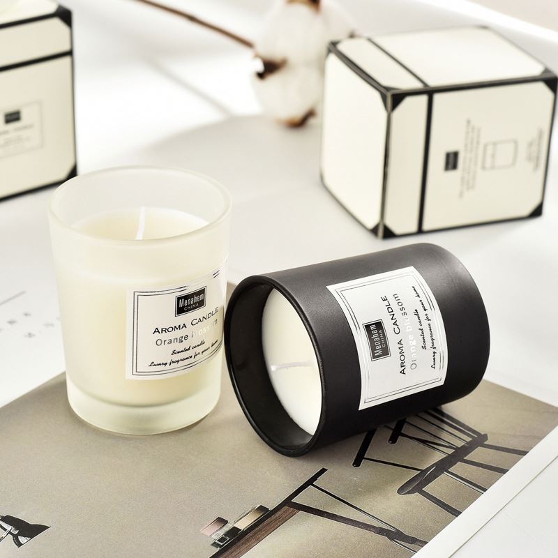 Manufacturers wholesale Black and white glass candle smokeless fragrance soybean wax Affordable little scented candles