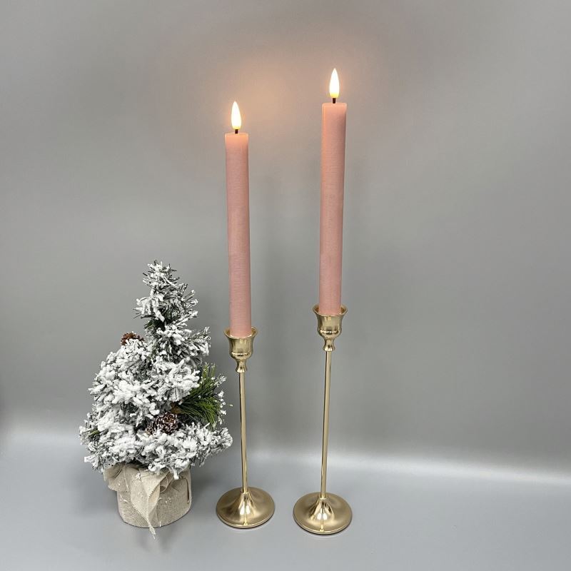 Wholesale set of 2 simulation wick ivory paraffin wax home decoration battery operated timer candle led