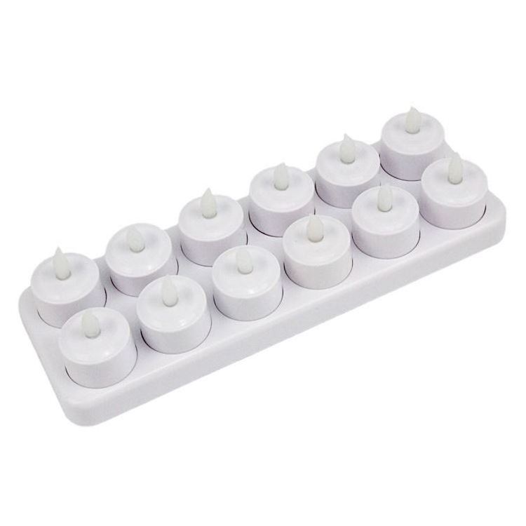 Set Of 12 Mini Flameless Led Tea Light Candles Warm flashing Light tea rechargeable canlde light set