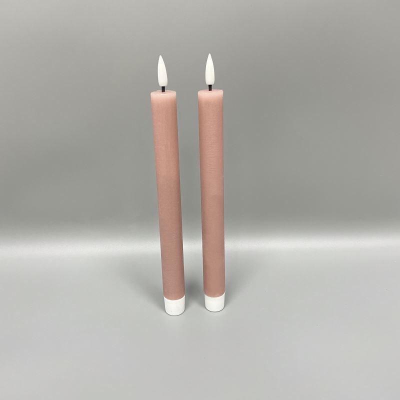 Wholesale set of 2 simulation wick ivory paraffin wax home decoration battery operated timer candle led