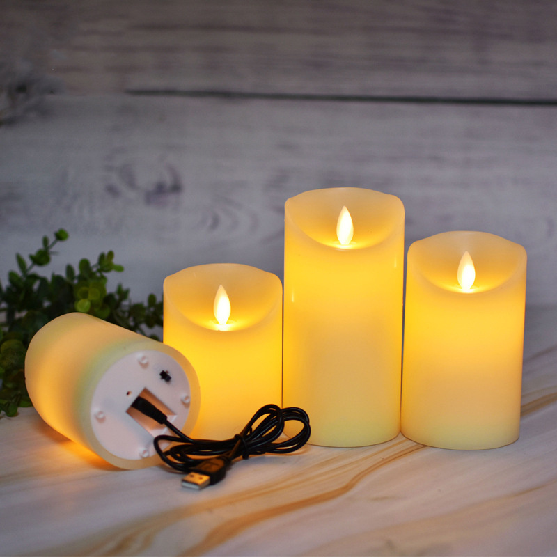 SET 3-1&5-1&7-1 Swing Flame head LED candle Christmas gift home decoration led light candles rechargeable Flame free candles