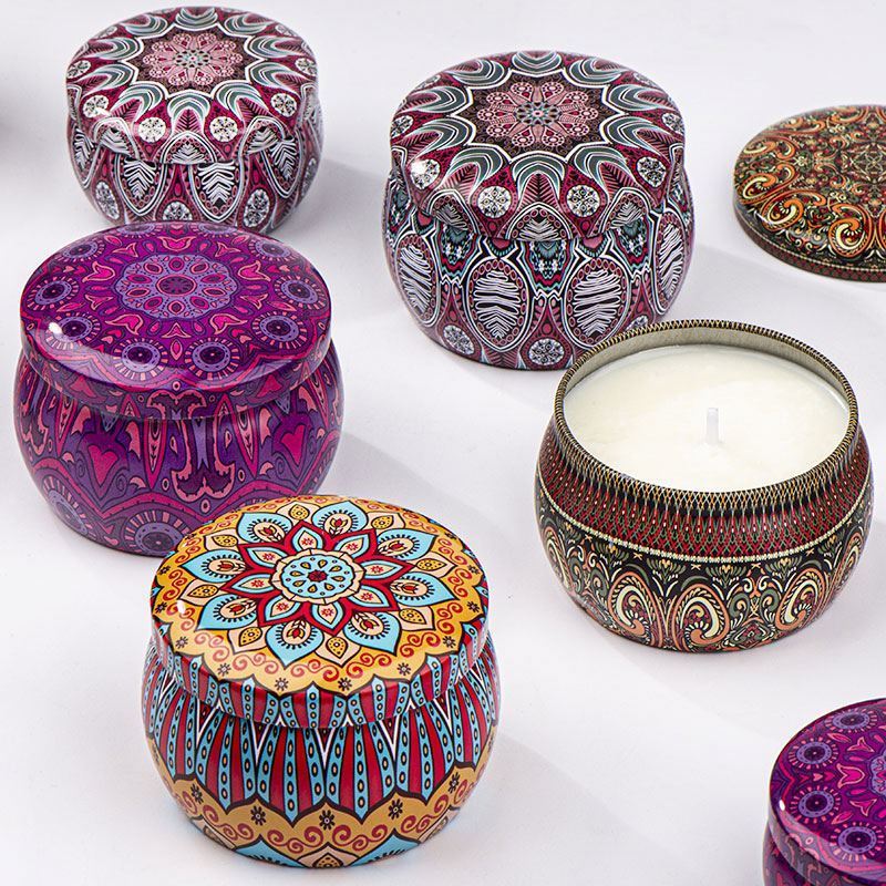 Hot style aromatherapy Candles Natural Soy Wax Scent Candle Gift Set Tin can Scented Candles