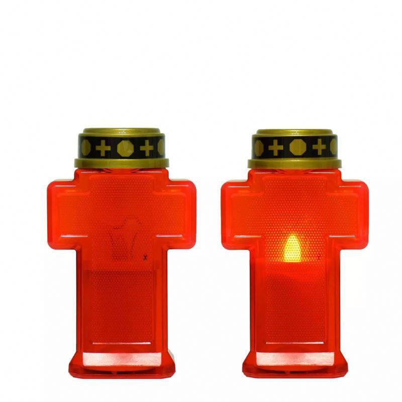 Wholesale WaterProof Battery operated  Led Cemetery candle LED Flameless cross led grave candle Light