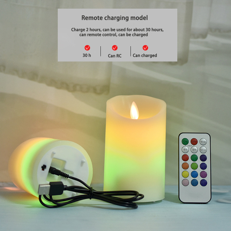 SET 3-1&5-1&7-1 Swing Flame head LED candle Christmas gift home decoration led light candles rechargeable Flame free candles