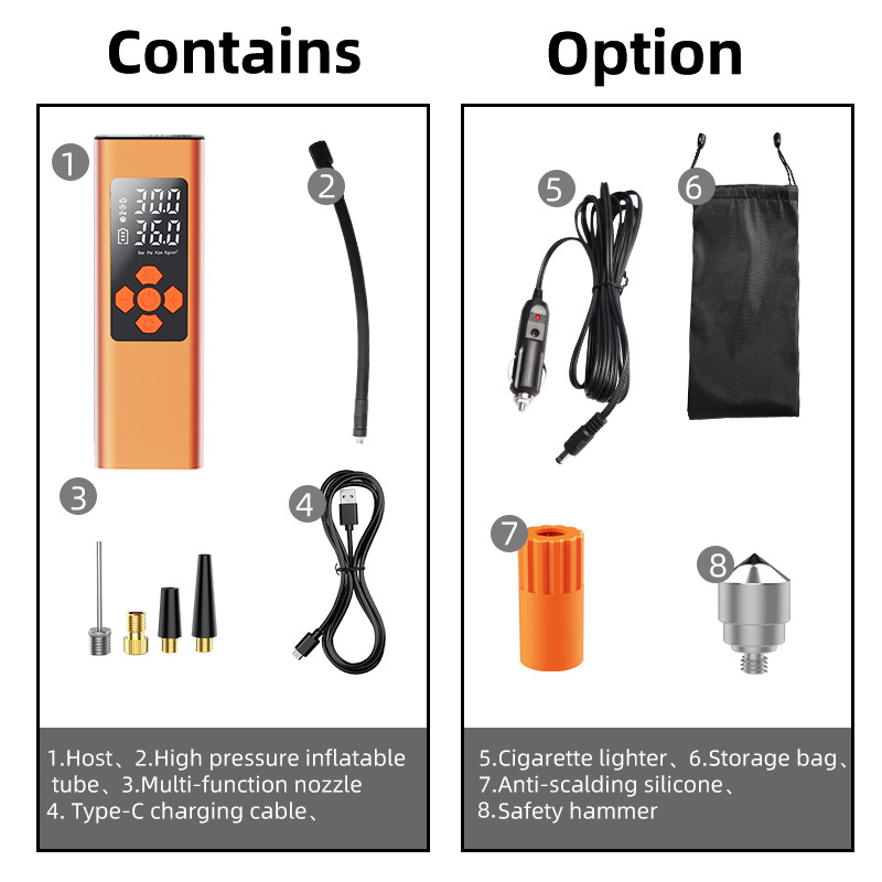 Electronic Digital Psi Wireless Tire Inflator Portable Air Compressor Bicycle Pump