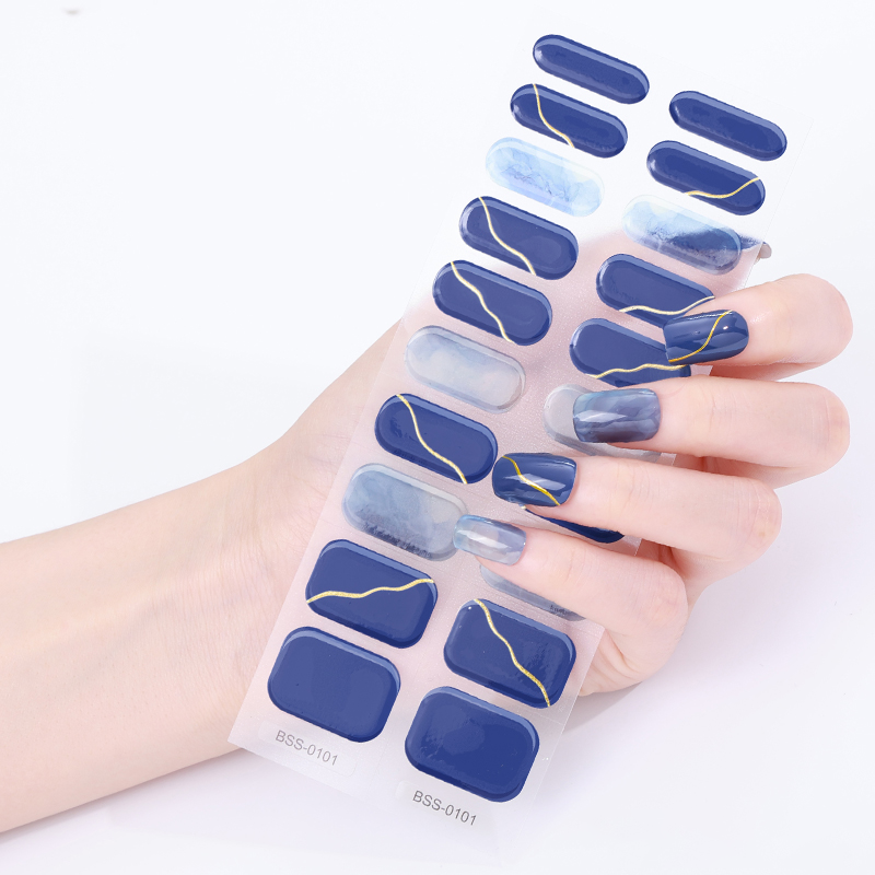 Professional Supplier Custom UV Lamp Semi-cured Gel Nail Stickers New Arrival Strips Full Nail Stickers Wraps