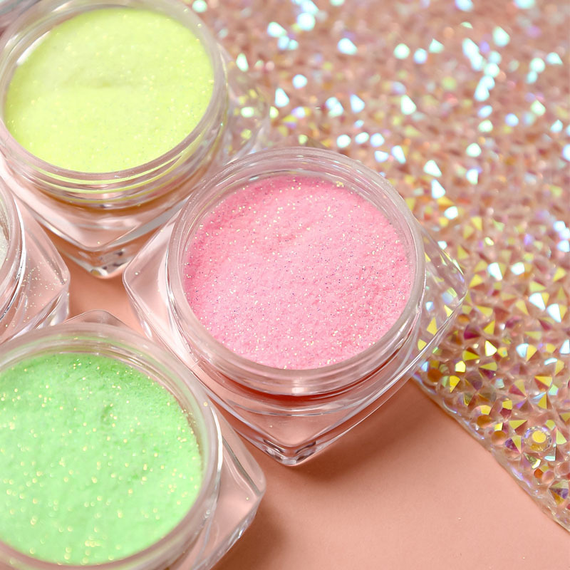 Best Selling Various Colors Glitter Acrylic Nail Powder Glow In The Dark Acrylic Powder Jars For DIY Nail