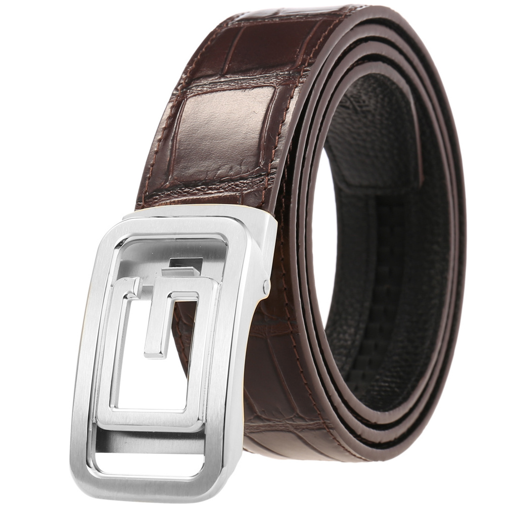 LY36-61319-8 Stainless steel letter buckle personalized leather belt