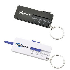 Mini plastic tire tread depth gauge with keychain for promotion