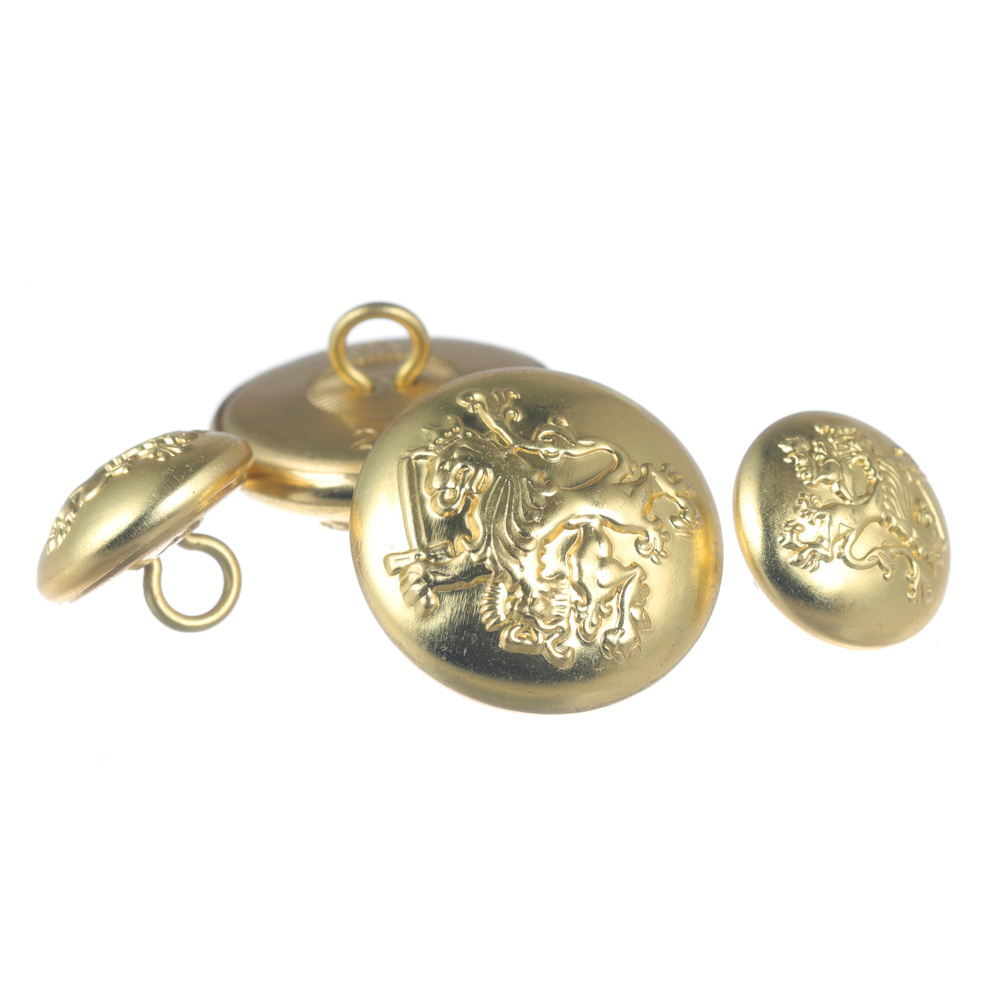 Bright Gold Color Metal Sewing Buttons 17mm 21mm 25mm OEM Logo Brass Tack Buttons for Coat Blazers Suits Jackets