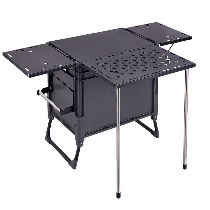 Lightweight And Foldable Camping Aluminium Table with Kitchen Box Set for Outdoor Picnic BBQ Grill