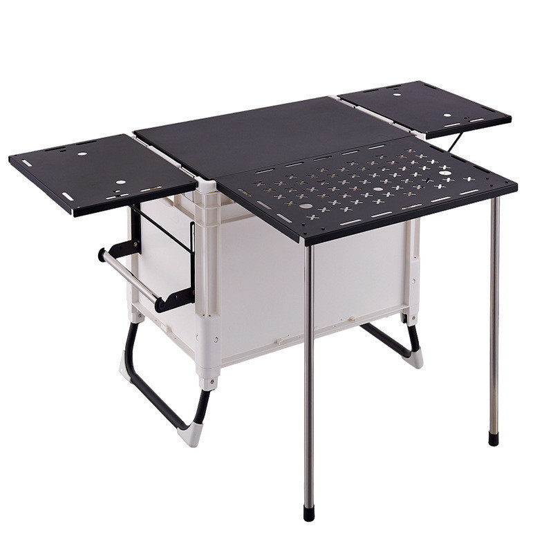 Lightweight And Foldable Camping Aluminium Table with Kitchen Box Set for Outdoor Picnic BBQ Grill