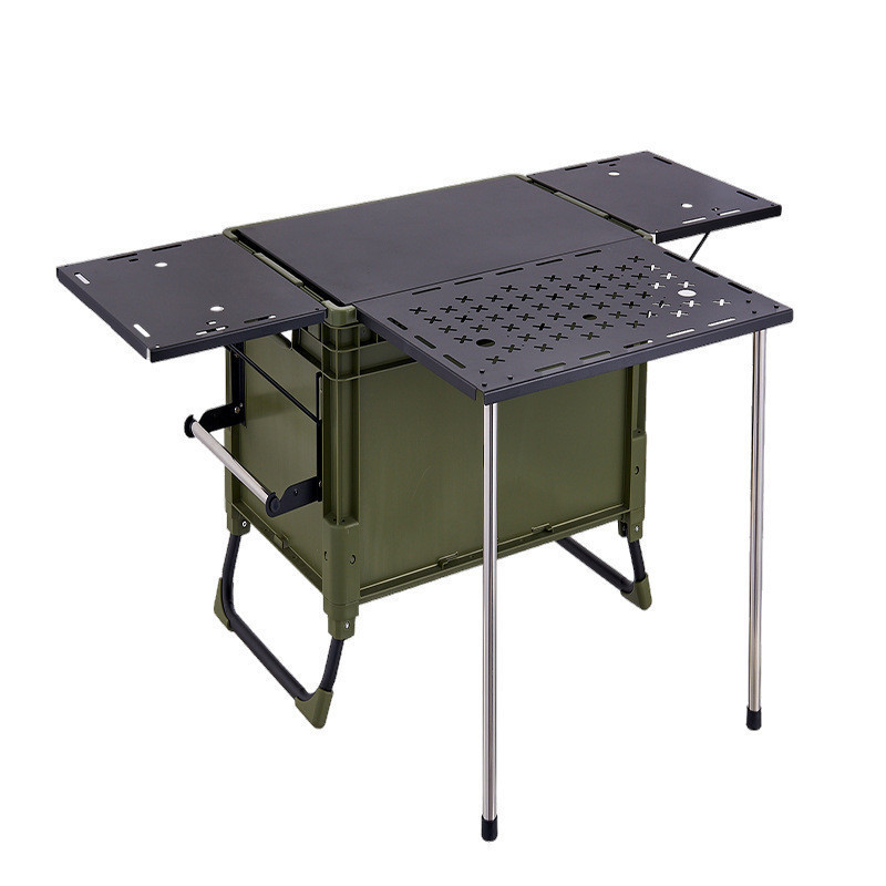 Lightweight And Foldable Camping Aluminium Table with Kitchen Box Set for Outdoor Picnic BBQ Grill