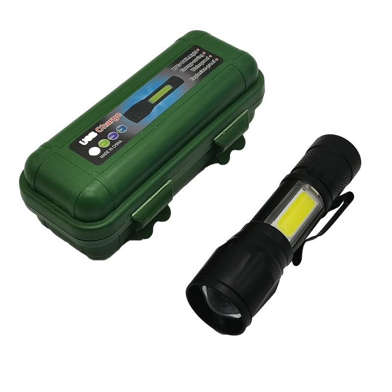 cheap Mini aluminum rechargeable  usb led torch  light with cob flashlight  for sale