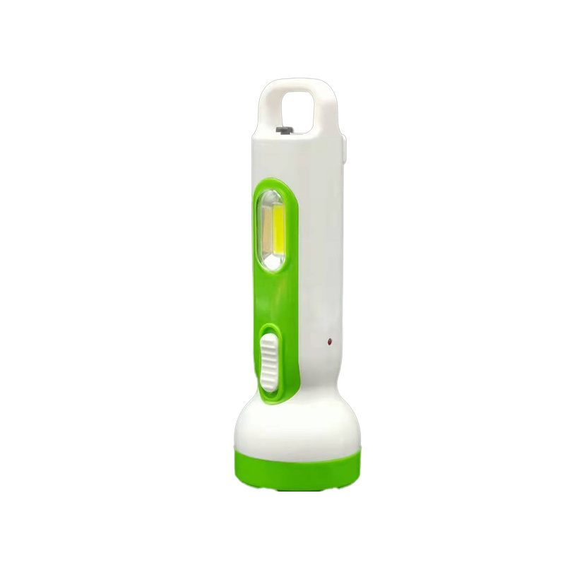 solar   plastic  rechargeable led  flashlight with cob sidelight for sell