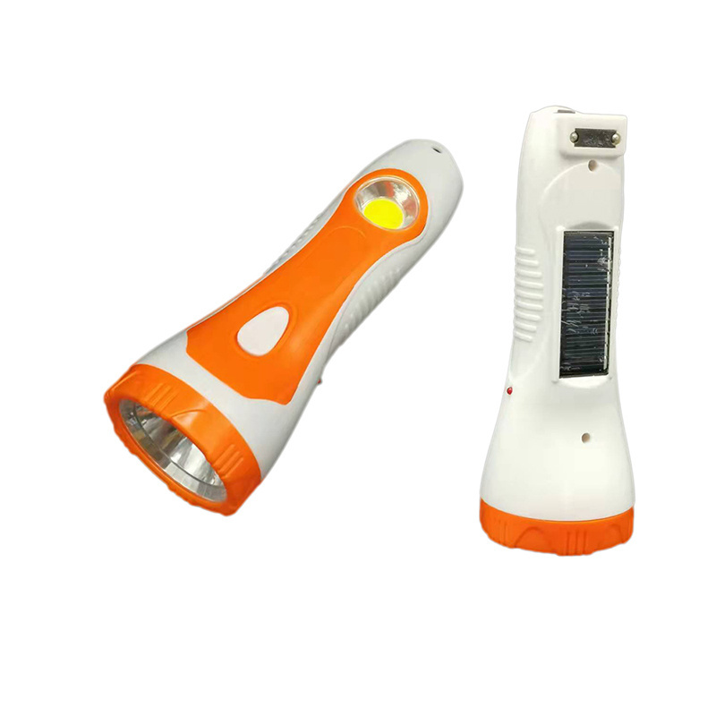 ningbo yuyao factory cheap plastic solar  rechargeable led  flashlight torch  with cob sidelight for sell