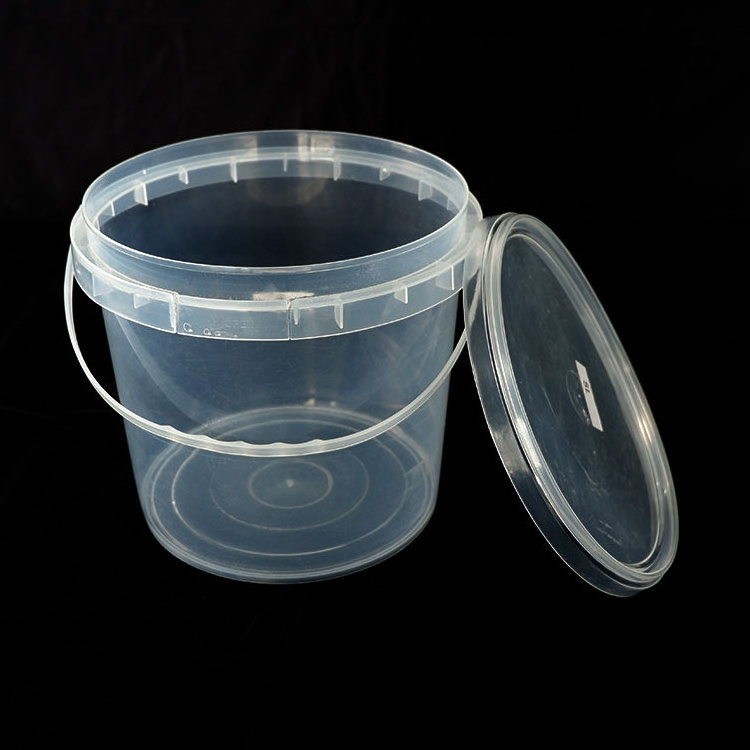 Manufacturer Cheap Clear Round Custom Printed Candy Popcorn Cookie Food Grade Plastic Buckets With Lids