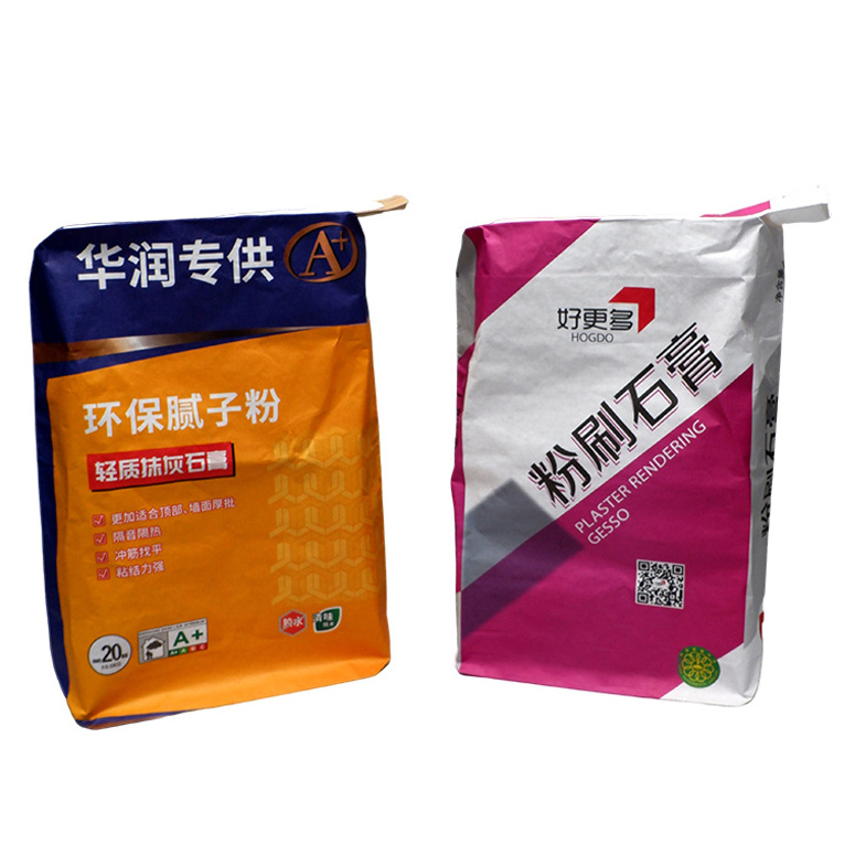 50Kg 25Kg 20Kg 3 Ply Kraft Paper Pasted Bags Cement Packing Paper Valve Bag