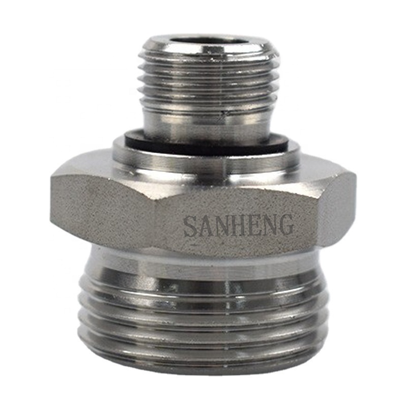 Sanheng Hydraulic Stainless Steel Thread Connectors Tube Adapters 1CB-WD Metric Male To BSP Male Transition Pipe Fittings Joints