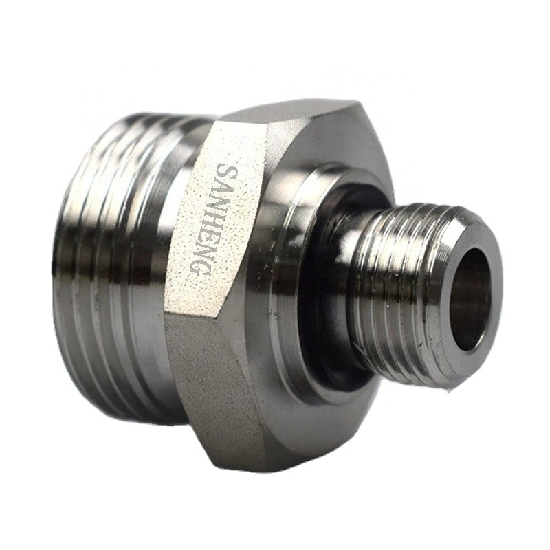 Sanheng Hydraulic Stainless Steel Thread Connectors Tube Adapters 1CB-WD Metric Male To BSP Male Transition Pipe Fittings Joints