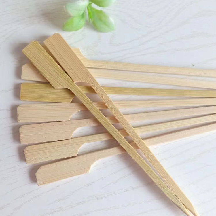 15cm Eco-friendly Natural Bamboo Flat Skewer BBQ Barbecue Kebab Sticks for Party Camping Fruit Paddle Skewers Stick