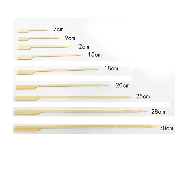 15cm Eco-friendly Natural Bamboo Flat Skewer BBQ Barbecue Kebab Sticks for Party Camping Fruit Paddle Skewers Stick