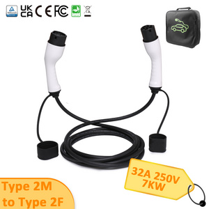 Iec 62196-2 Portable Ev Charger Electric Car Charging Cable Type2 To Type 2 Ev Charging Cable with 10m