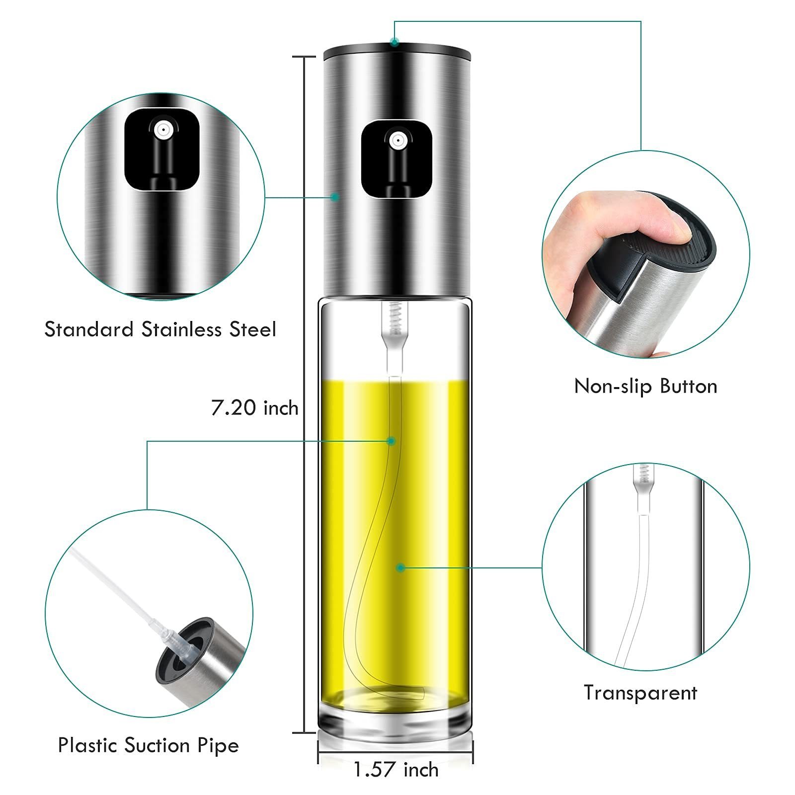 Oem / Odm Cooking Tools Bottle Oil Spray For Cooking Olive Oil And Vinegar Dispenser Spray Fine mist Oil Sprayer