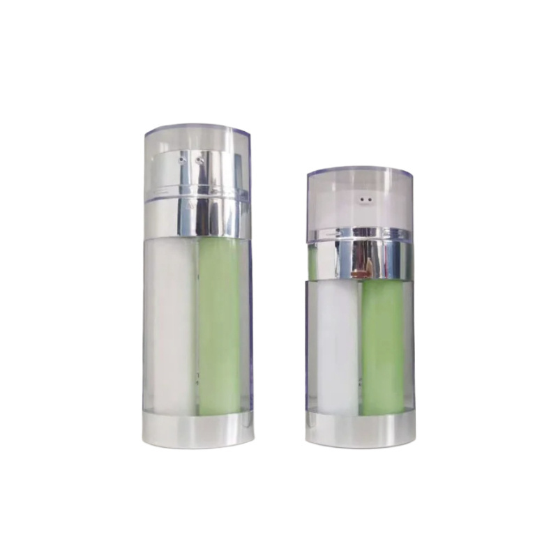 Trendy Dual Chamber Cosmetic Lotion Bottle with Airless Pump 30ml 50ml