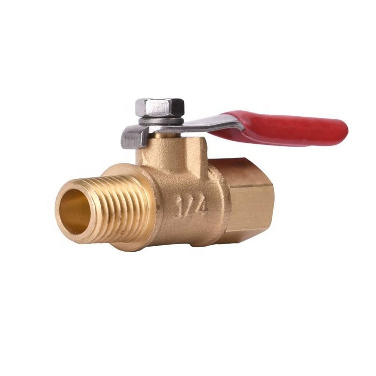 Air Compressor Brass Ball Valve Handle Shut Off Switch 1/4 Inch Male And Female NPT Thread Pipe Fitting