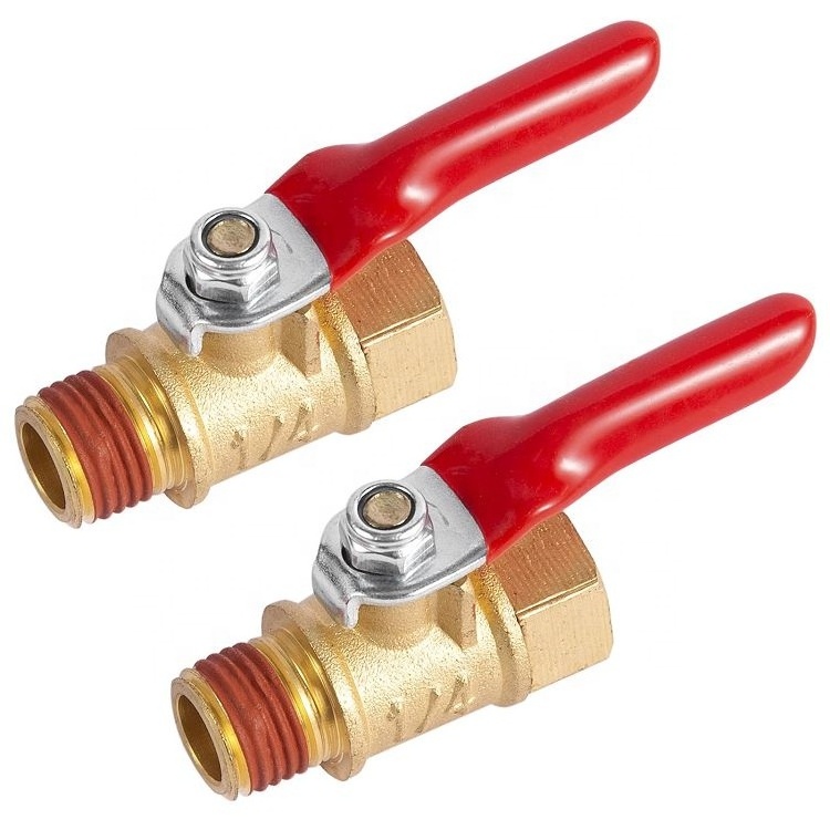 Air Compressor Brass Ball Valve Handle Shut Off Switch 1/4 Inch Male And Female NPT Thread Pipe Fitting