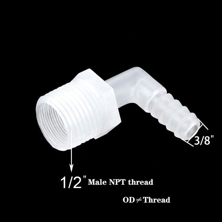 New type water pipe connector plastic elbow hose adapter fitting 1/8 NPT barb hose jointer