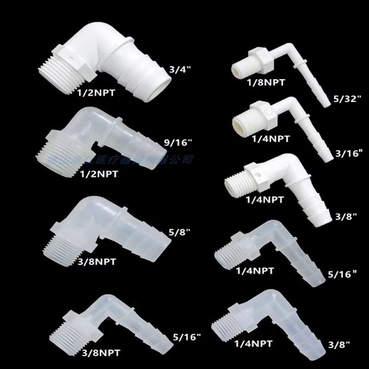 New type water pipe connector plastic elbow hose adapter fitting 1/8 NPT barb hose jointer