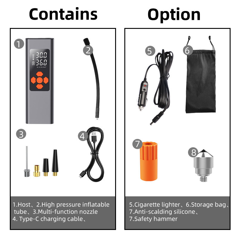 Wholesale Tyre Air Pump Car Tire Accessories 12V Portable and Multi-functional Charger and tire Inflators