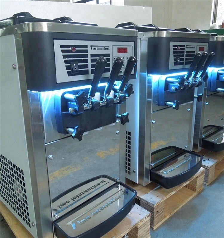 Three flavors soft serve machine mini soft serve ice cream machine with soft ice cream flavors