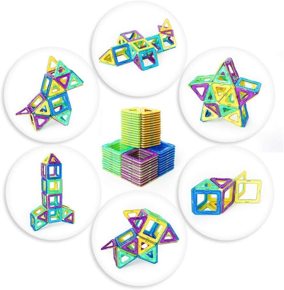 Solid Color Constructor Blocks Toys Plastic Magnetic 3d Building Block 65 Piece Magnetic Building Blocks Set