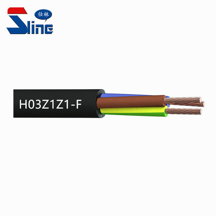 LSZH Low Smoke halogen free power cable H05Z1Z1-F 3x0.75/1.0/1.5mm2 Zero Hogen free mains cable leads