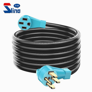 50 Amp NEMA 14-50P to 14-50R EV or RV Extension cord Plug with Heavy Duty STW cable Suit for EV charging and RV trailer Campers