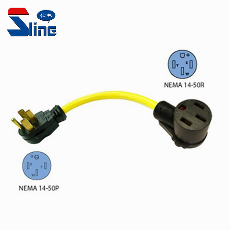 50A USA RV Power Extension Cord plug NEMA 14-50P to 14-50R with customizable cable used in American Canada US market