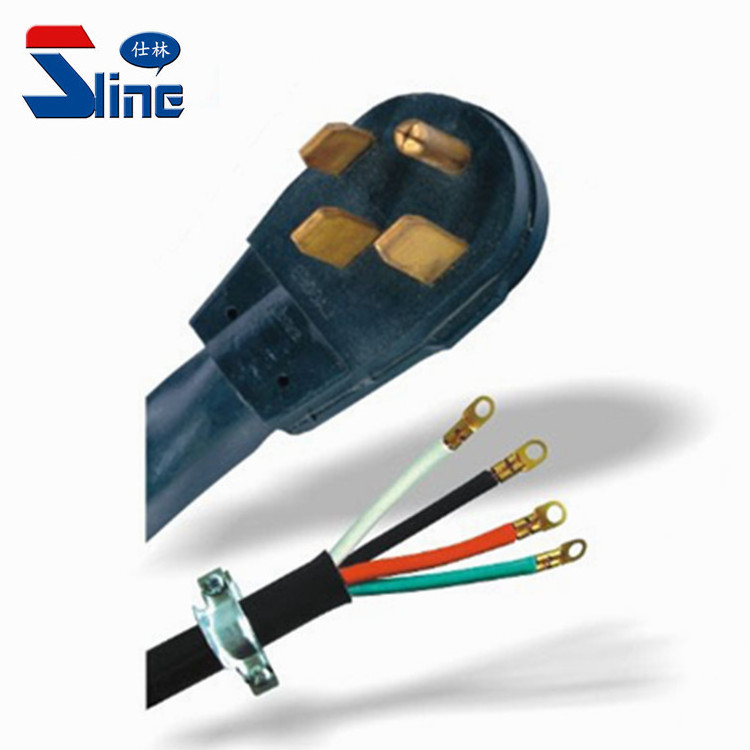 50A USA 4 Prong range oven power cord NEMA 14-50P Four pin plug with custom SRDT round cable leads for American Canada US market