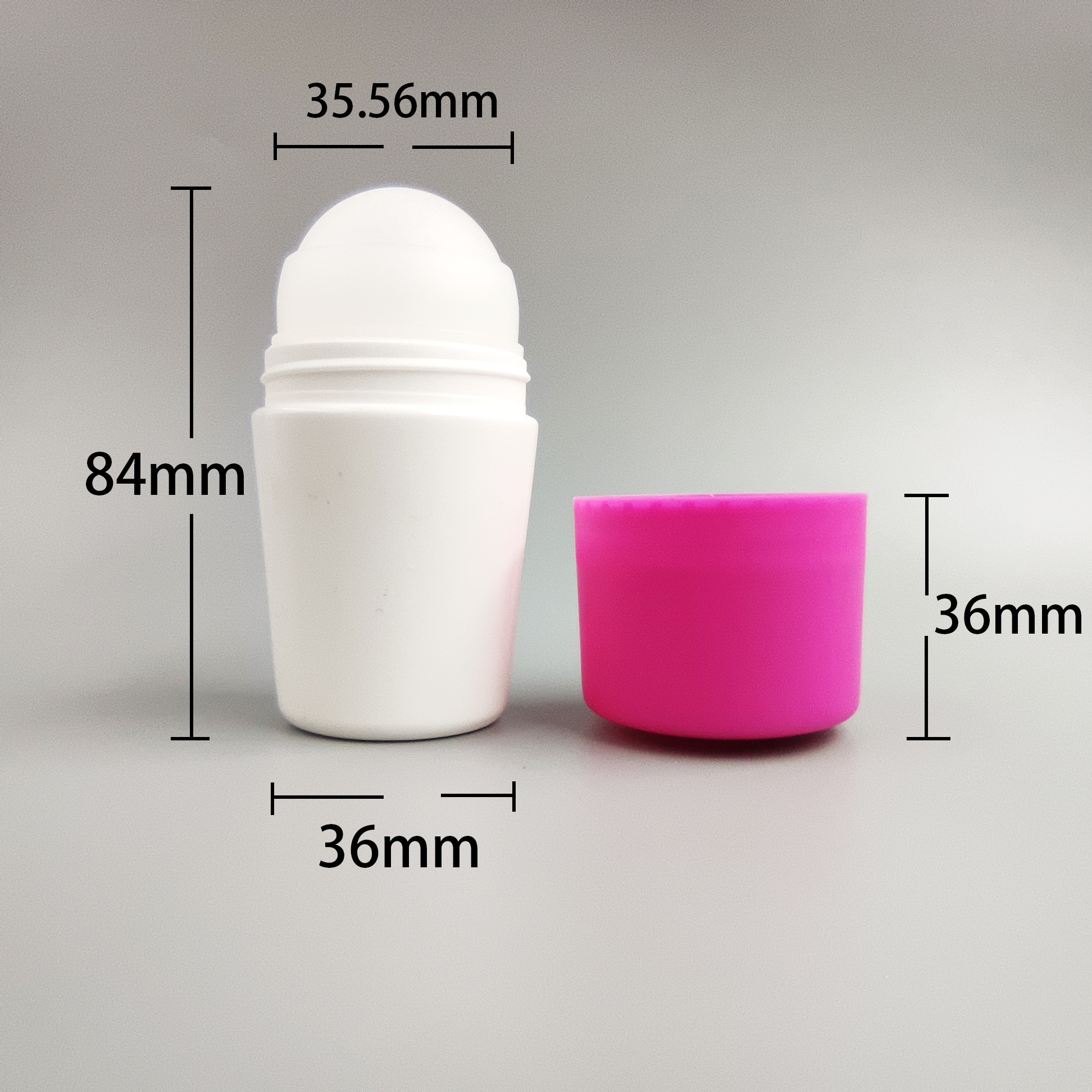 50ml 75ml pink white  hot sale Made In China deodorant empty Straight Plastic Roll On Antiperspirant Bottle With pink Lid