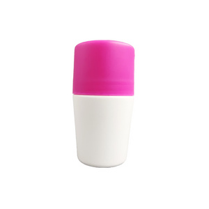 50ml 75ml pink white  hot sale Made In China deodorant empty Straight Plastic Roll On Antiperspirant Bottle With pink Lid