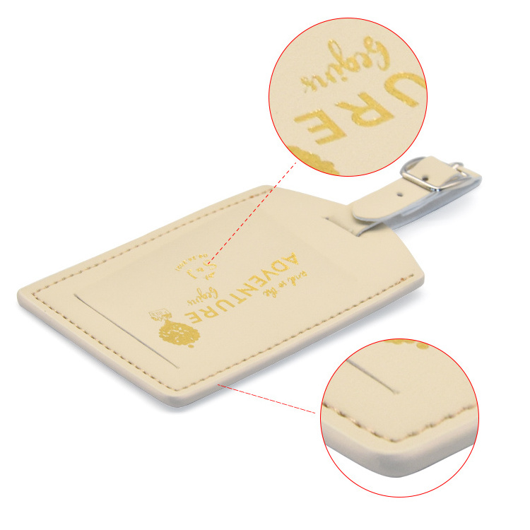 Wholesale cheap custom sublimation blank bulk shape pu leather luggage tag with name holder