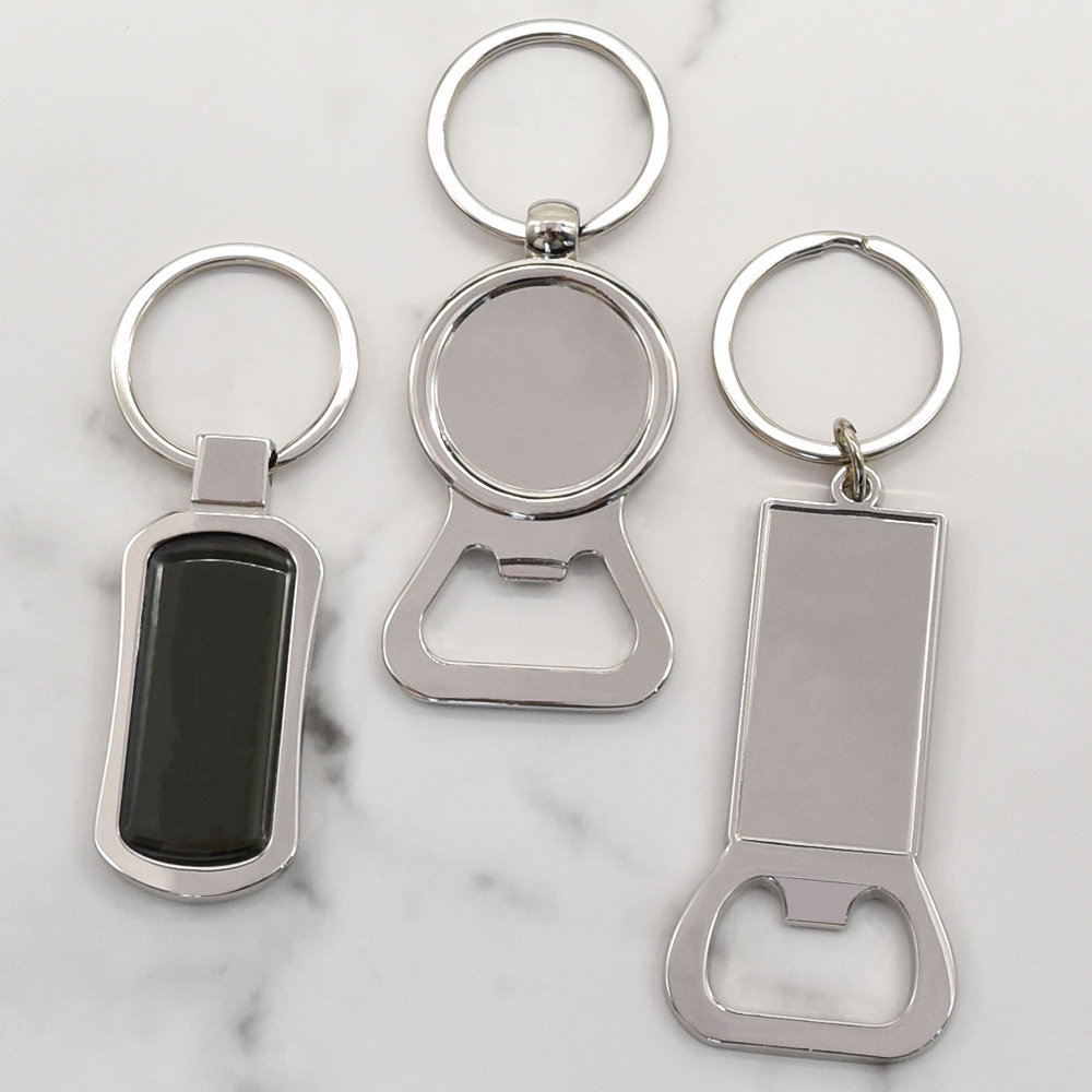 High quality custom laser sublimation logo zinc alloy stainless steel blank key chain