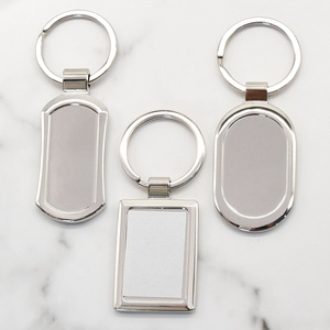 Custom Logo Rectangle Engraving Blanks Stamping Blanks Stainless Steel Blank Tags With Key Rings