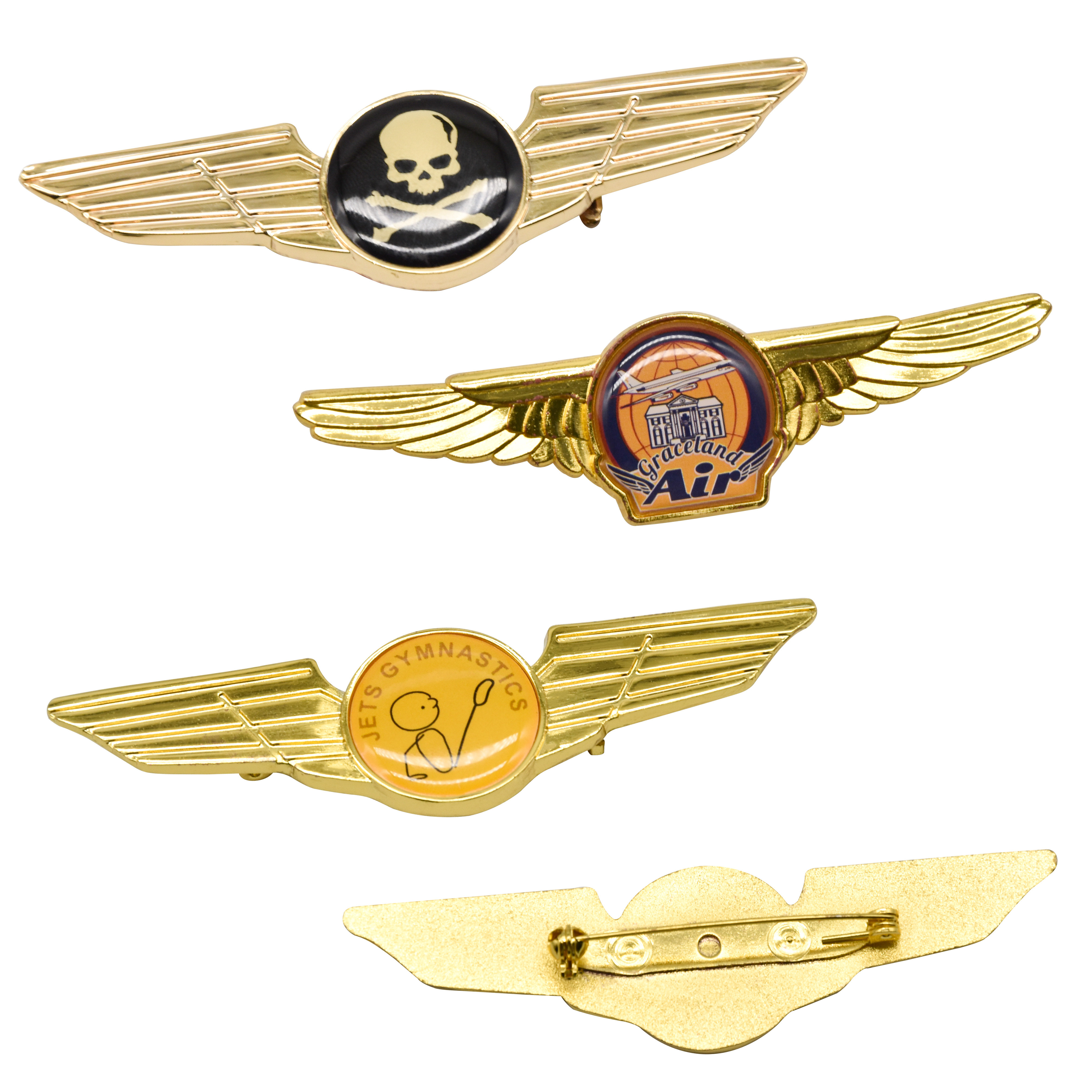 Printed epoxy coating die car emblem struck machine making logo golden badge metal lapel pin for car